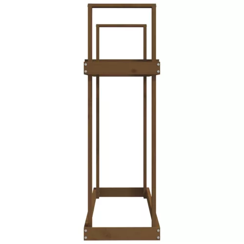  mézbarna tömör fenyőfa tűzifatartó állvány 110 x 35 x 108,5 cm