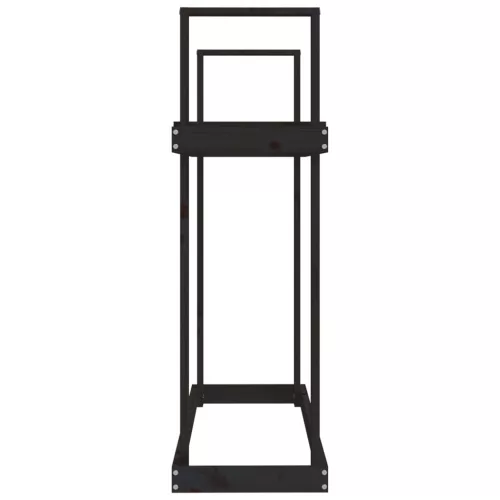  fekete tömör fenyőfa tűzifatartó állvány 110x35x108,5 cm