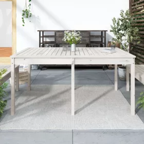  fehér tömör fenyőfa kerti asztal 159,5 x 82,5 x 76 cm
