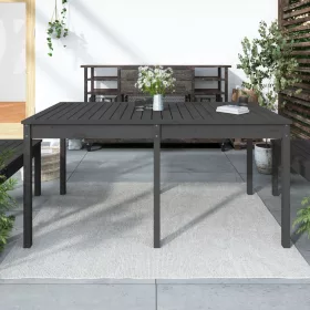  szürke tömör fenyőfa kerti asztal 159,5 x 82,5 x 76 cm