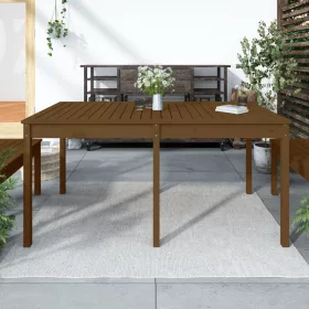    mézbarna tömör fenyőfa kerti asztal 159,5 x 82,5 x 76 cm