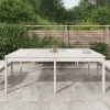  fehér tömör fenyőfa kerti asztal 203,5 x 100 x 76 cm