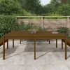  mézbarna tömör fenyőfa kerti asztal 203,5 x 100 x 76 cm