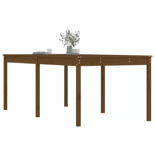  mézbarna tömör fenyőfa kerti asztal 203,5 x 100 x 76 cm