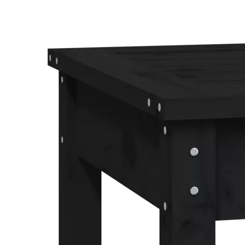  fekete tömör fenyőfa kerti pad 80x44x45 cm