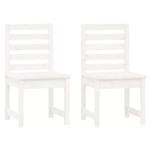  2 db fehér tömör fenyőfa kerti szék 50x48x91,5 cm