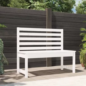  fehér tömör fenyőfa kerti pad 109 cm