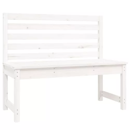  fehér tömör fenyőfa kerti pad 109 cm