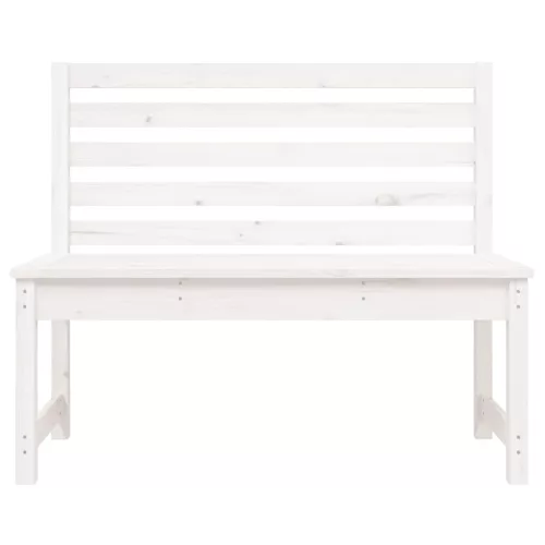  fehér tömör fenyőfa kerti pad 109 cm