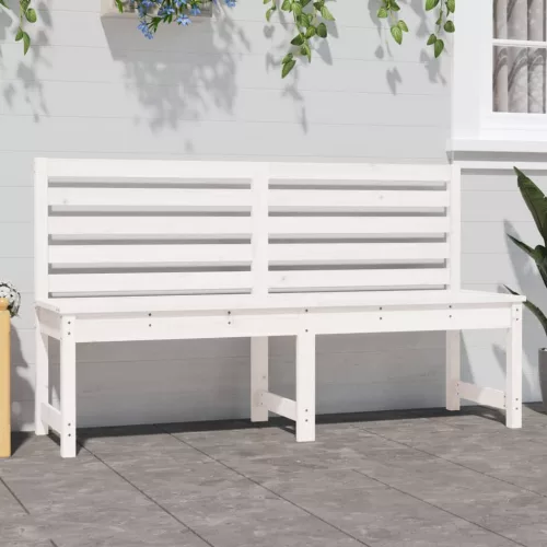  fehér tömör fenyőfa kerti pad 157,5 cm