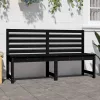  fekete tömör fenyőfa kerti pad 157,5 cm