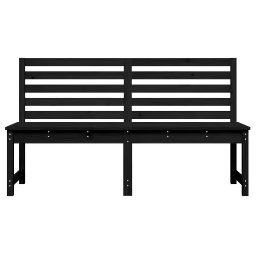  fekete tömör fenyőfa kerti pad 157,5 cm
