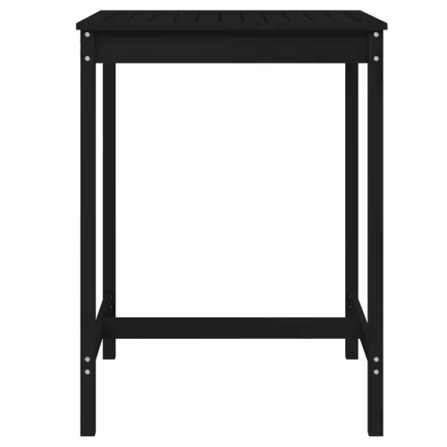  fekete tömör fenyőfa kerti asztal 82,5x82,5x110 cm
