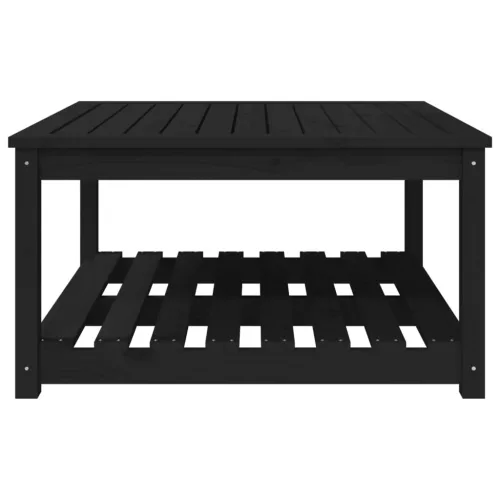  fekete tömör fenyőfa kerti asztal 82,5 x 82,5 x 45 cm