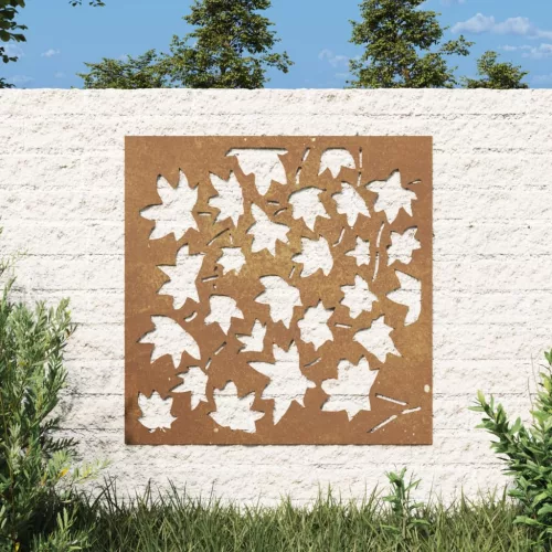  juharlevél mintás corten acél kerti faldísz 55x55 cm