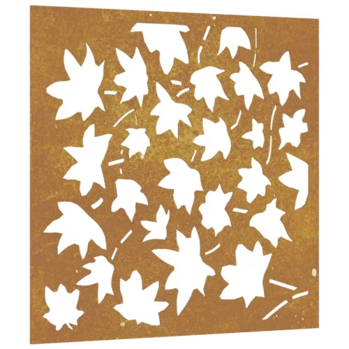  juharlevél mintás corten acél kerti faldísz 55x55 cm