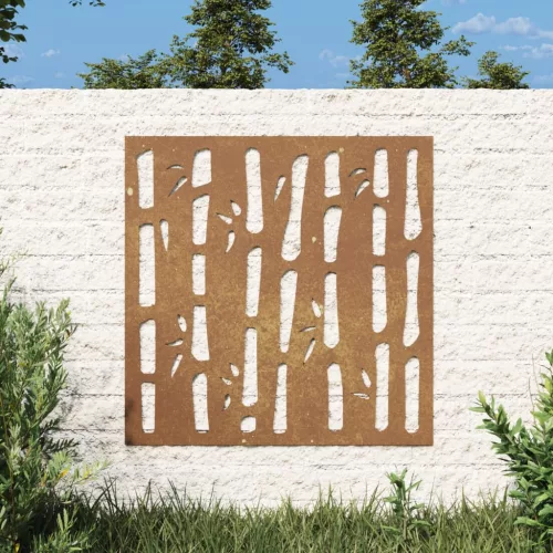  bambuszmintás corten acél kerti faldísz 55x55 cm