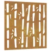  bambuszmintás corten acél kerti faldísz 55x55 cm