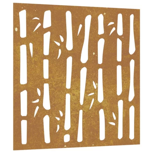  bambuszmintás corten acél kerti faldísz 55x55 cm