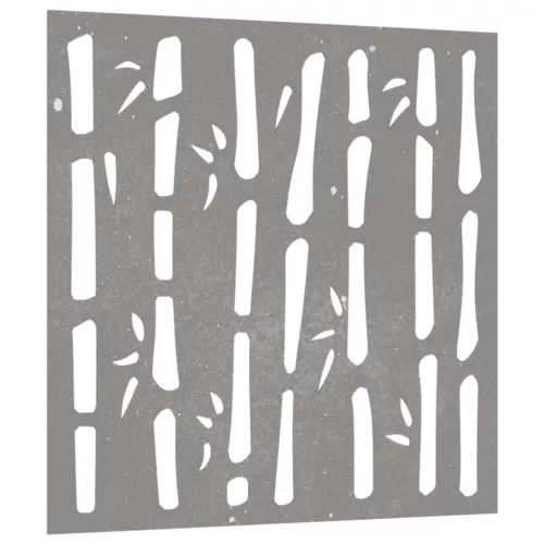  bambuszmintás corten acél kerti faldísz 55x55 cm