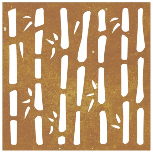  bambuszmintás corten acél kerti faldísz 55x55 cm