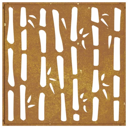  bambuszmintás corten acél kerti faldísz 55x55 cm