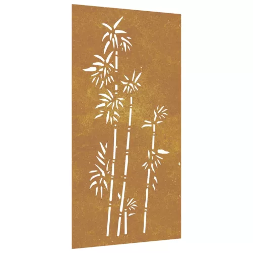  bambuszmintás corten acél kerti faldísz 105 x 55 cm