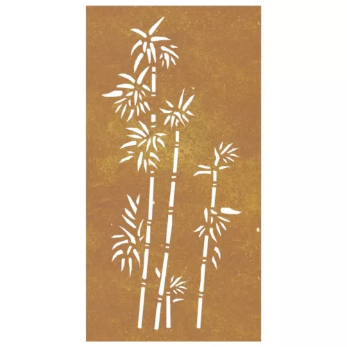  bambuszmintás corten acél kerti faldísz 105 x 55 cm