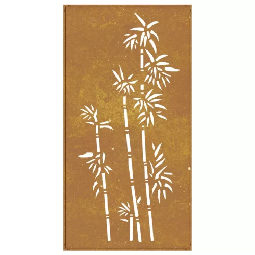 bambuszmintás corten acél kerti faldísz 105 x 55 cm