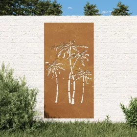  pálmafa mintás corten acél kerti faldísz 105 x 55 cm