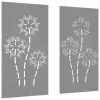  2 db virágmintás corten acél kerti faldísz 105 x 55 cm