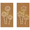  2 db virágmintás corten acél kerti faldísz 105 x 55 cm