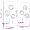  2 db virágmintás corten acél kerti faldísz 105 x 55 cm