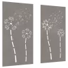  2 db virágmintás corten acél kerti faldísz 105 x 55 cm