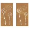  2 db virágmintás corten acél kerti faldísz 105 x 55 cm