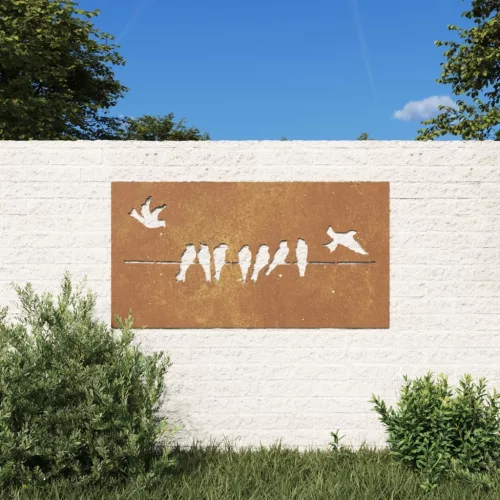  madármintás corten acél kerti faldísz 105 x 55 cm