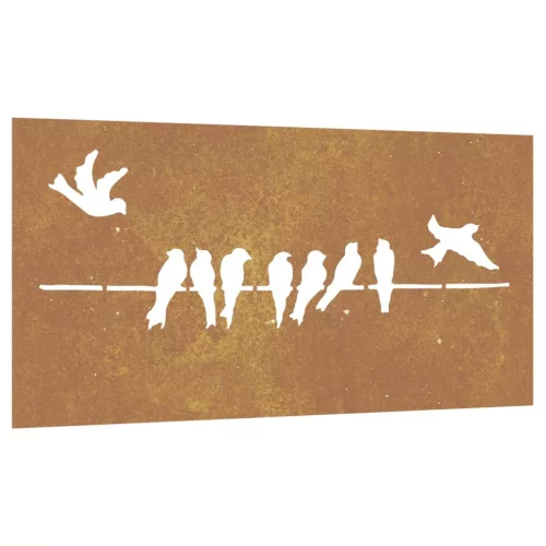  madármintás corten acél kerti faldísz 105 x 55 cm