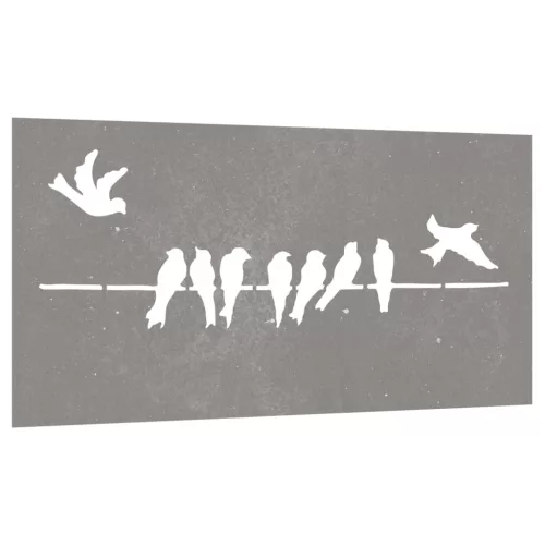  madármintás corten acél kerti faldísz 105 x 55 cm