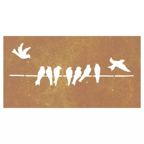  madármintás corten acél kerti faldísz 105 x 55 cm