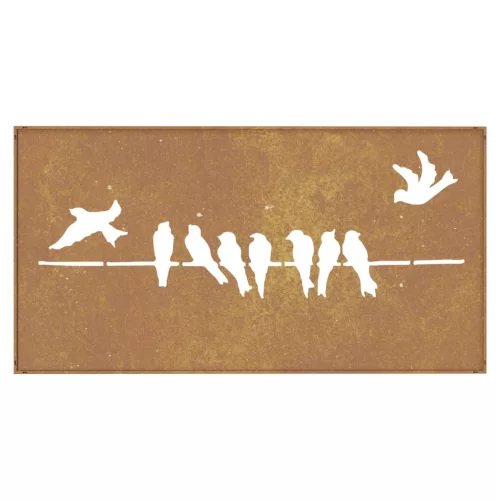  madármintás corten acél kerti faldísz 105 x 55 cm