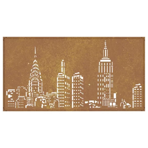  látkép mintás corten acél kerti faldísz 105 x 55 cm