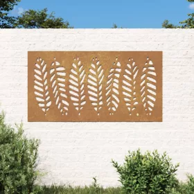  levélmintás corten acél kerti faldísz 105 x 55 cm