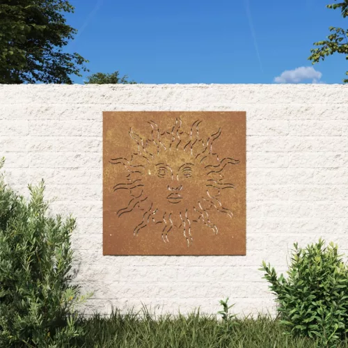  napmintás corten acél kerti faldísz 55 x 55 cm