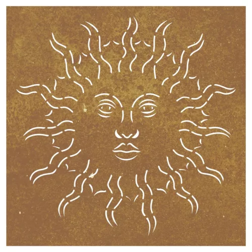  napmintás corten acél kerti faldísz 55 x 55 cm