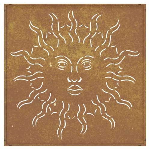  napmintás corten acél kerti faldísz 55 x 55 cm