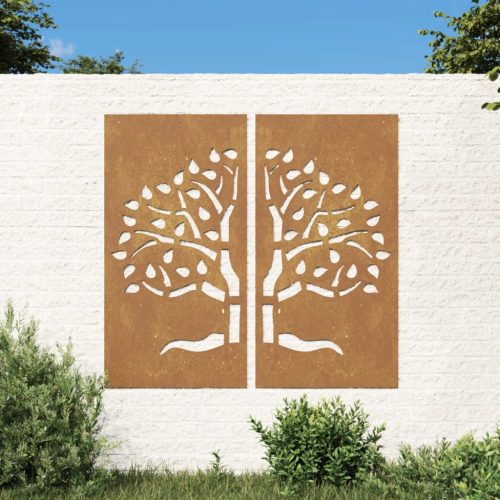  2 db famintás corten acél kerti faldísz 105 x 55 cm