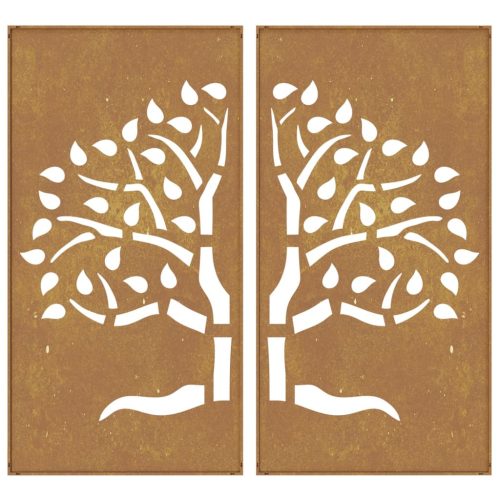  2 db famintás corten acél kerti faldísz 105 x 55 cm