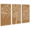  3 db famintás corten acél kerti faldísz 105 x 55 cm