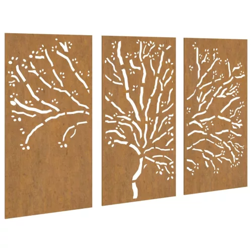  3 db famintás corten acél kerti faldísz 105 x 55 cm