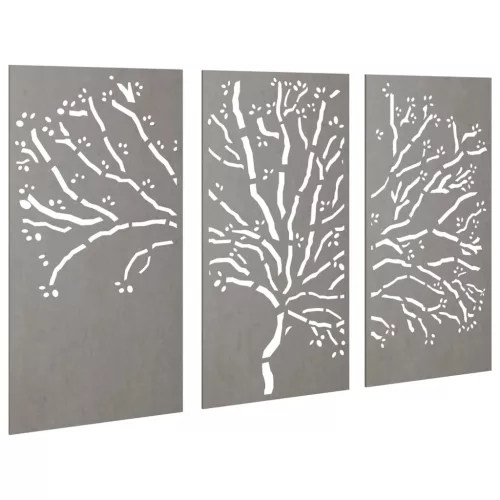  3 db famintás corten acél kerti faldísz 105 x 55 cm